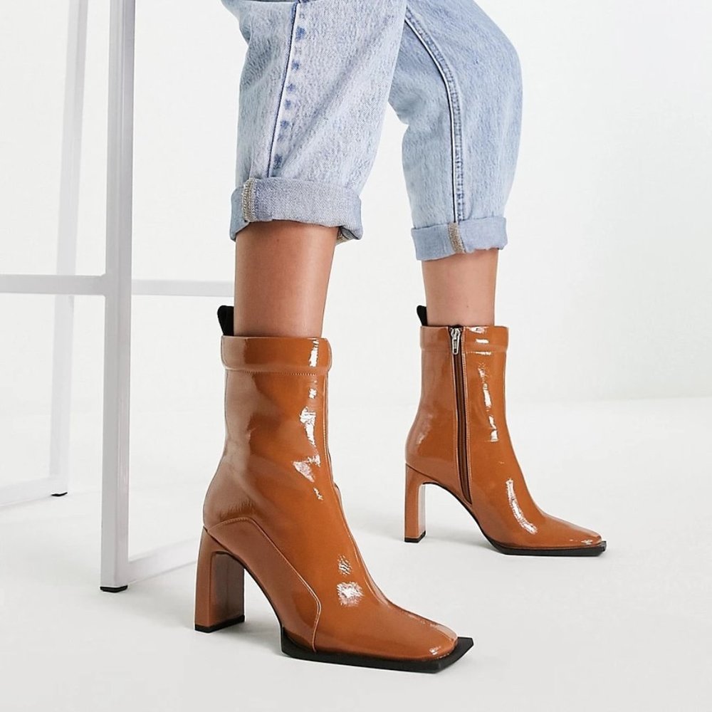 ASOS Brown Patent Boots
